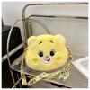 Cartoon Plush Bear Crossbody Travel Casual Shoulder Phone Purse Bag Portable Zipper Pouch