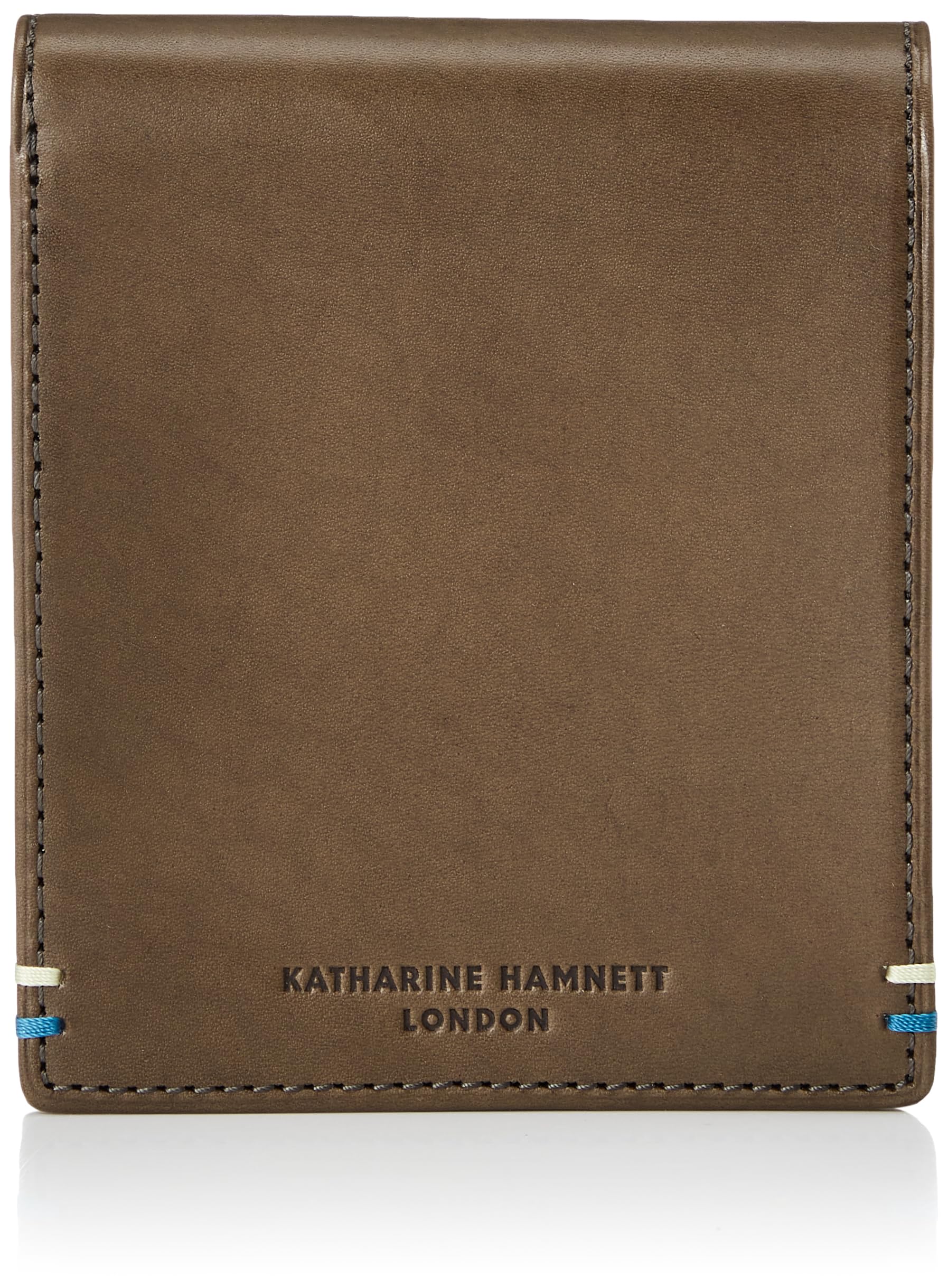 Katharine Hamnett London VEGA (Вега) Премиальный кошелек-бифолд из японской коровьей кожи с карманами для карт и монет, хлопок в стиле антик, 490-52102, Cha