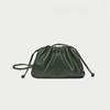 Burgundy Ruched Cloud Bag Women's Chic Underarm Dumpling Purse
