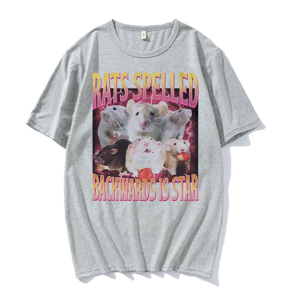 Funny Rats Spelled Backwards Is Star Printed Tshirts Fashion Short Sleeve Summer Men Women Casual Oversized Tshirt Streetwear
