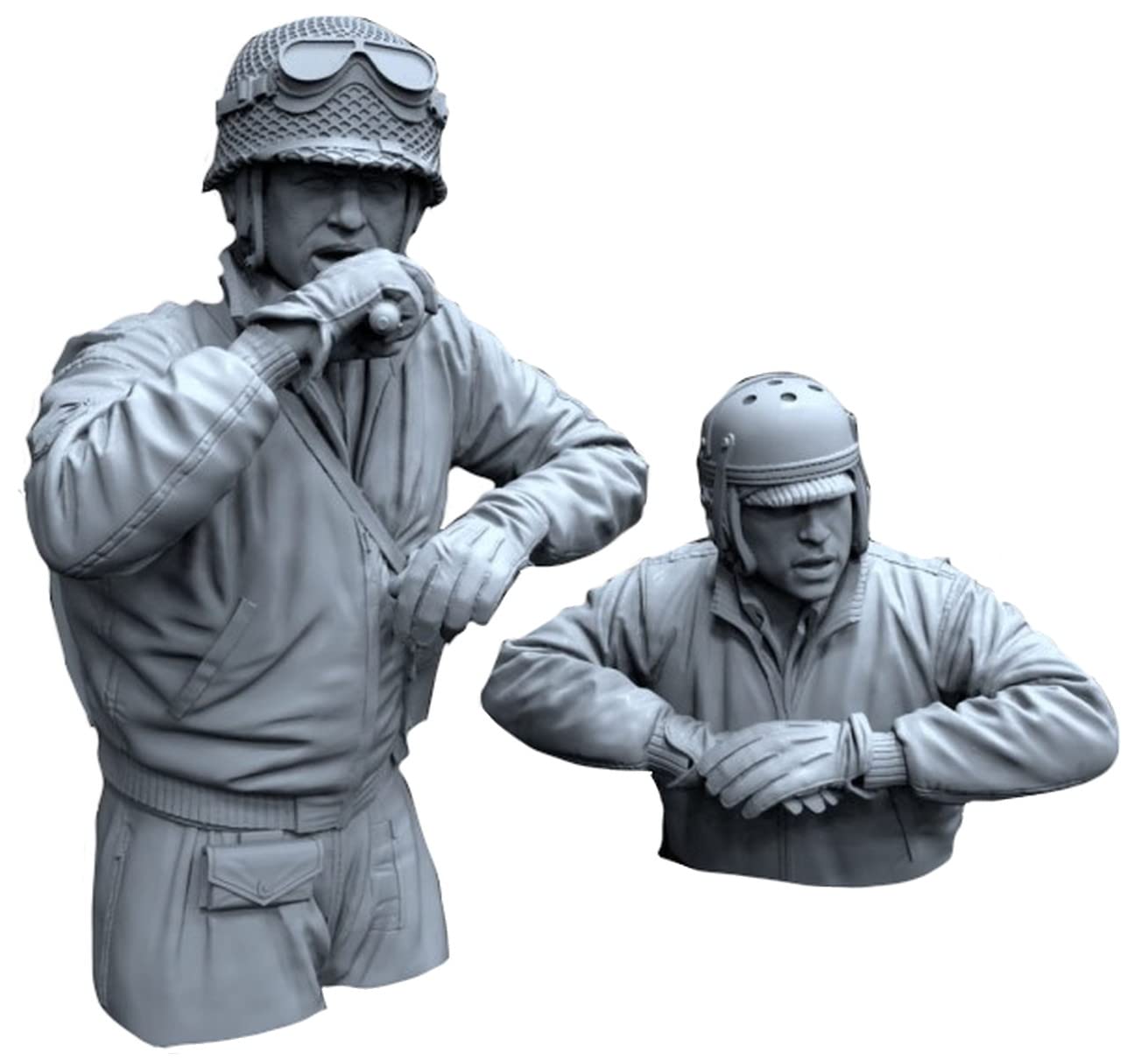 

Royal Model WWII US Army Tank Crew Set On Alert 2 Figures Resin Kit RM1003 1/16 No.2