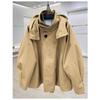 Fashionable Oversized Vintage Cloak Design Hooded Windbreaker Women's Spring Autumn Outerwear Casual Loose Fit Stylish Coat