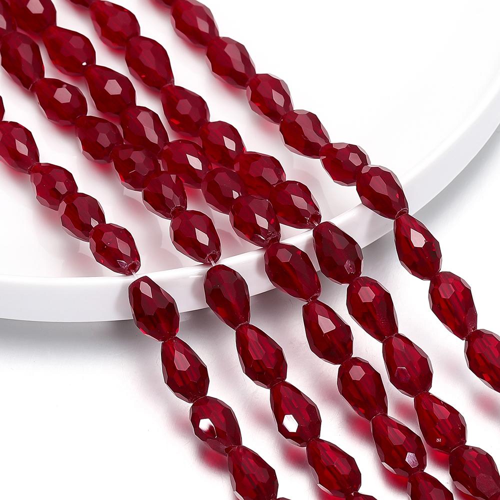 1 Strand 6-12mm Spacer Water Drop Shaped Beads AB Shine Glass Drop Pendant for DIY Earing Bracelet Jewelry Making Accessories