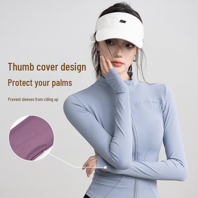 Women's Plus Velvet Sports Jacket - Slimming, Versatile Yoga Wear, High-End Feel, Warm Top for Running & Fitness