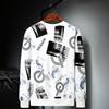 Plus Size Men's Crew Neck Sweatshirt - Loose Fit, Trendy Print for Spring & Autumn