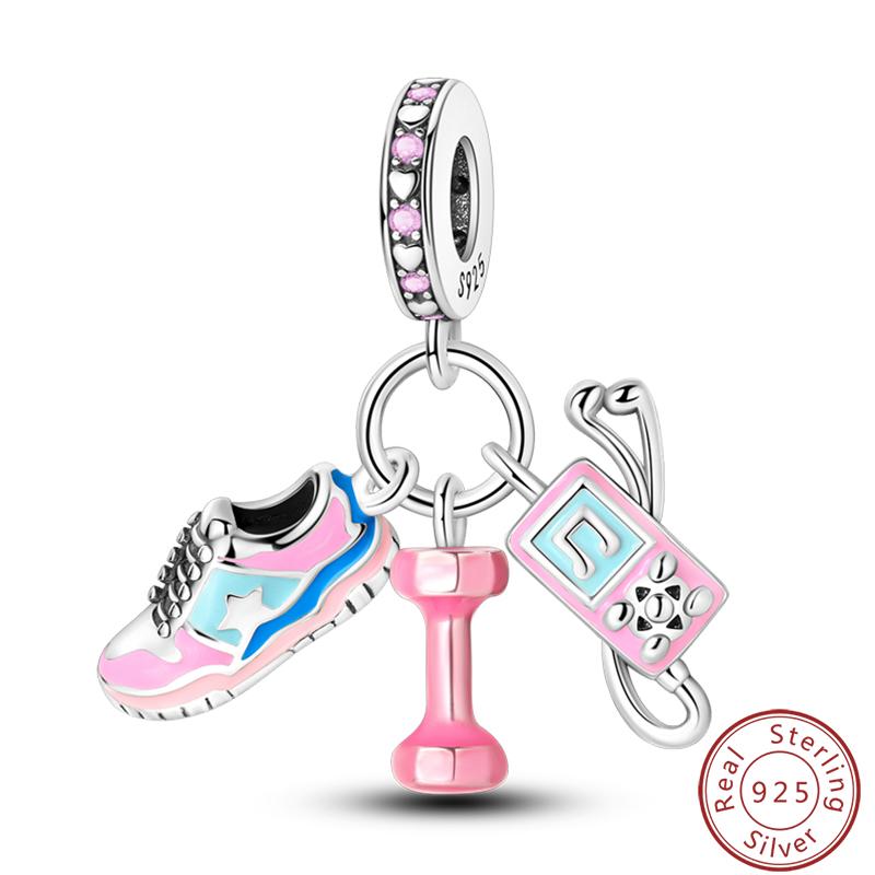 100% 925 Silver Charms Pendant Airplane Beach Sailing Hat Sun Energetic Attractiveness Design For Fine Jewelry Making