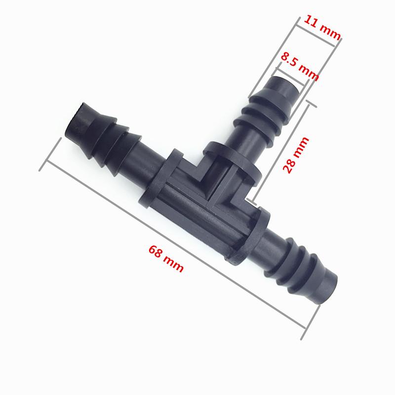 10 Pcs Hose Nozzle Tee Fitting For Garden Hose 8/11 Mm Irrigated Agriculture And Industrial Cooling Systems The Hose Adapter