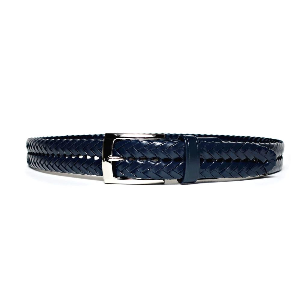 [KIETH] Men's Belt, Mesh Leather, Genuine Leather, Navy, Adjustable Size, Guaranteed Quality KE21194-29