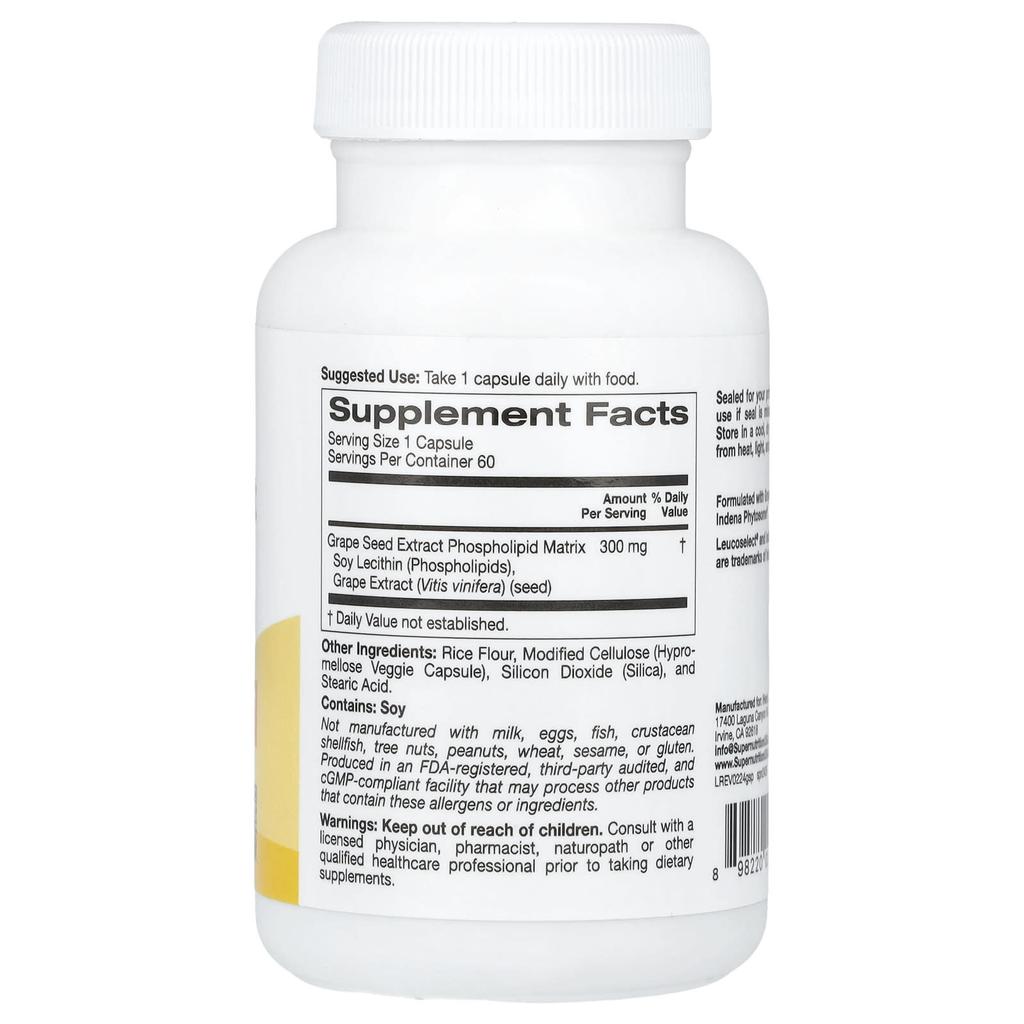 Grape Seed Phytosome, 300Mg, 60 Veggie Caps