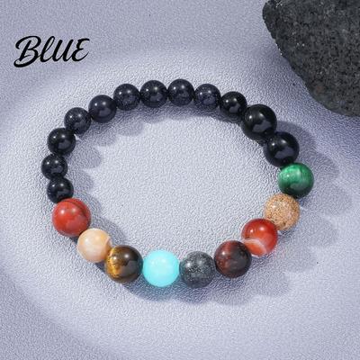 Solar System Bead Bracelet Unisex with Elastic Cord Multiple Colors