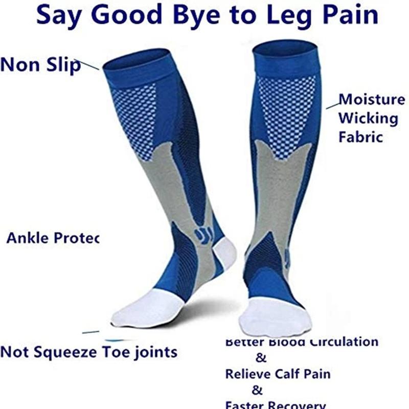 2/3/4 Pairs Running Men Compression Socks Fit Varicose Veins Football Soccer Stockings 30 Mmhg Atheletic Men Women Sports Socks