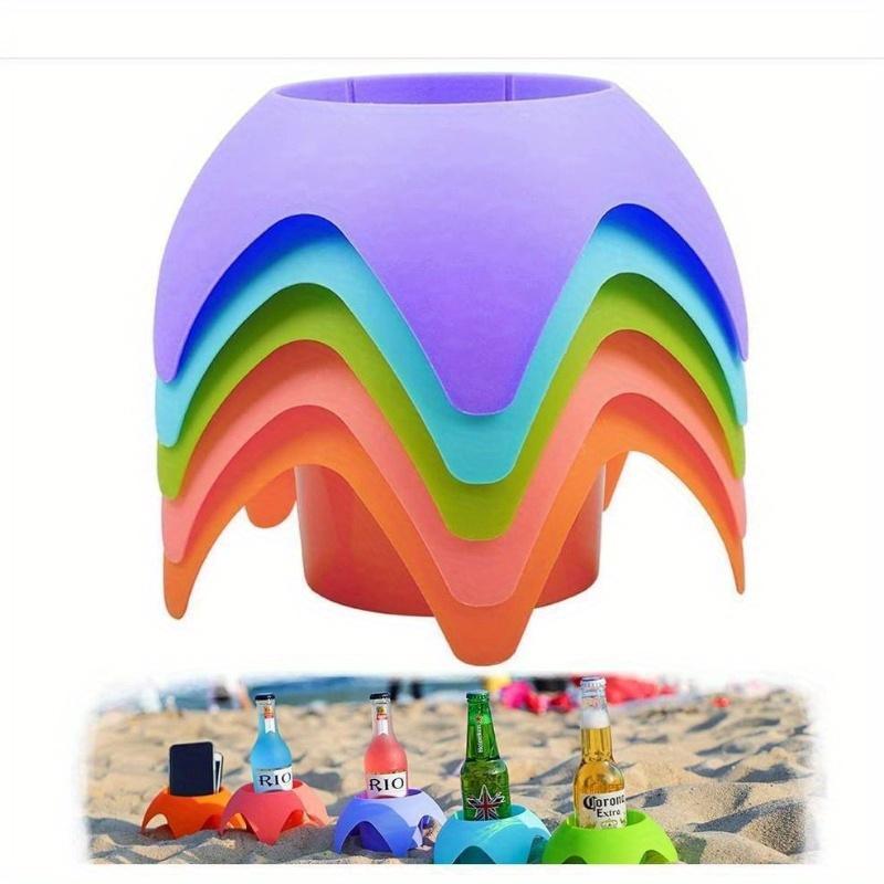 Portable Beach Cup Holders Storage Tray, Beach Cup Holders for Beach