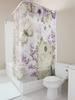 Elegant Purple Flower Butterfly Design Waterproof Heat Resistant Machine Washable Bath Curtain Suitable for Wet & Dry Separation