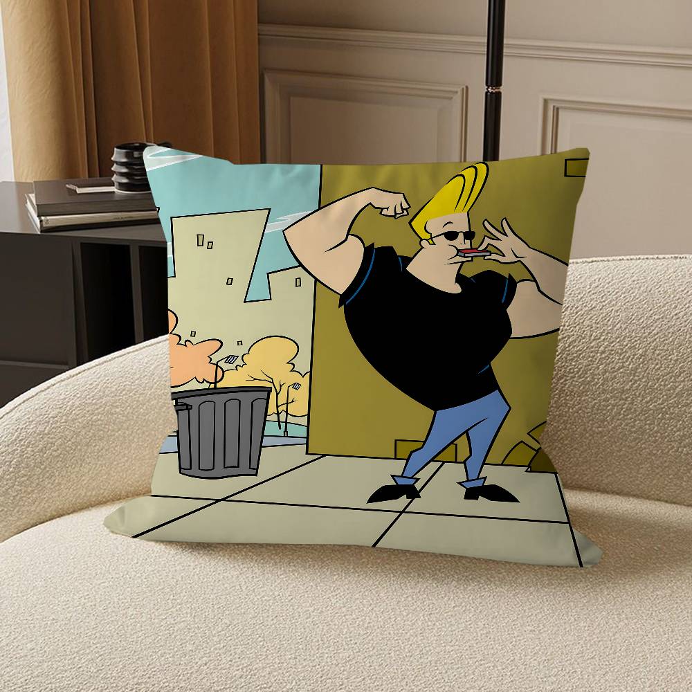 Kreskówkowy J-Johnny Bravo poszewka na poduszkę pokrowiec na poduszkę na sofę dekoracja pokoju domowego prezent dla dzieci