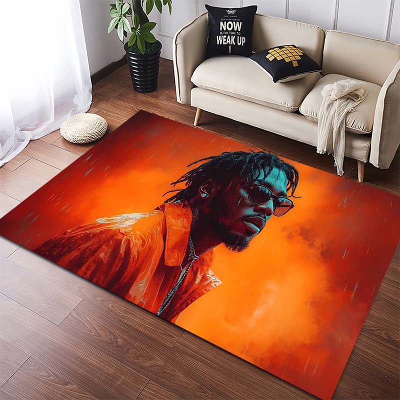 

Reggae Style Man Portrait Area Rug, Non-Slip Floor Mat 40x60cm( 15x23in )