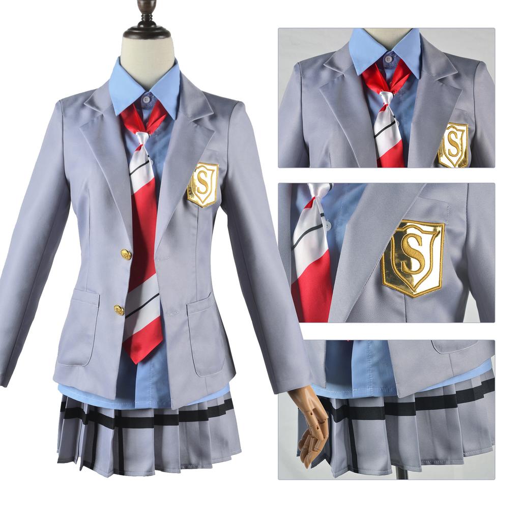 Anime Your Lie in April Miyazono Kaori Cosplay Costumes Arima Kousei Synthetic Wigs Pants Coat Jacket Skirt School Uniform Girls