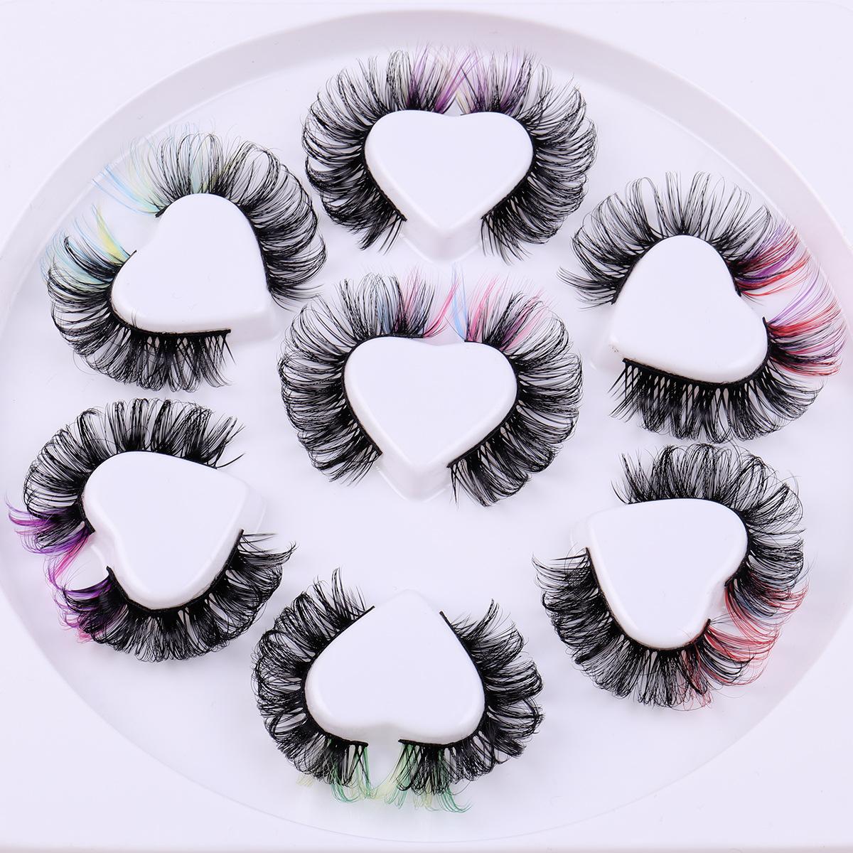 

Новый продукт, цветные накладные ресницы на конце глаза, 7 пар, русские завитки, Dd, вьющиеся завитки, сценический макияж, ресницы