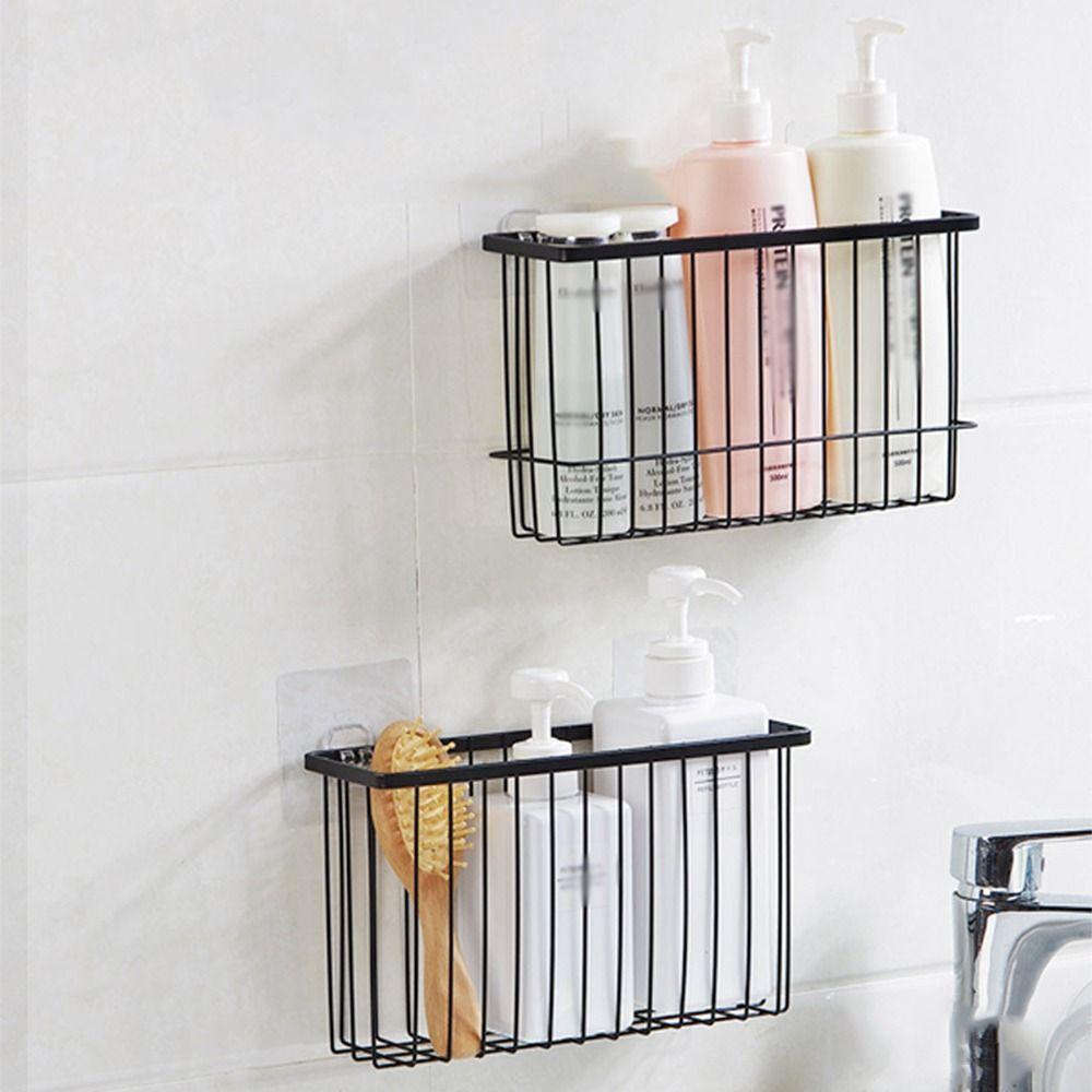 Household Bathroom Storage Basket Iron Wire Cling Film Storage Rack  Food Storage