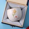 Silver Gilded Ceramic Teacup with Gift Box