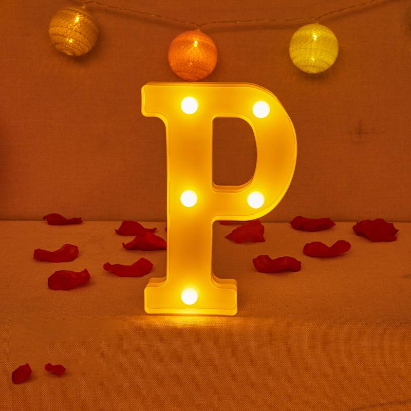 Alphabet Letter LED Lights Luminous Number Lamp Decor Battery Night Light for Home Wedding Birthday Christmas Party Decoration KTY