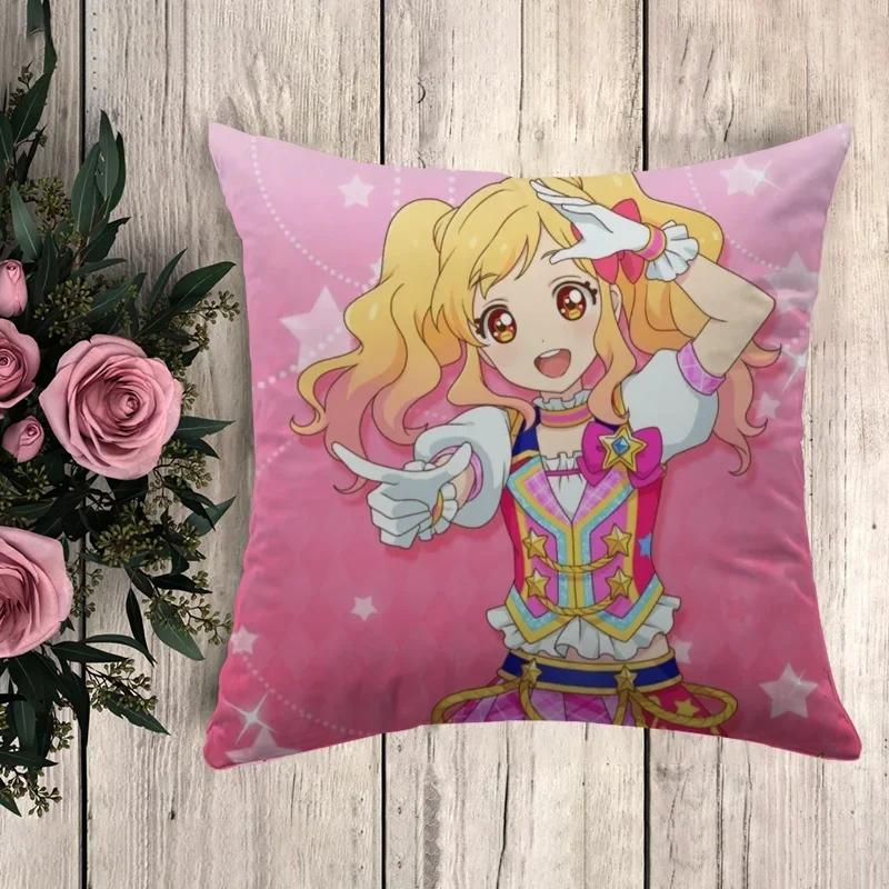 Pillowcase A-Aikatsu Pilow Cases Throw Pillows Anime Pillow Cover Decorative Pillowcases Cushion Covers Fall Decor
