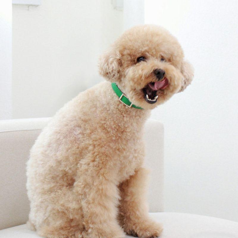 MAISON DE MIU Quadratische Perlenkette Grün