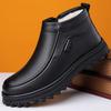 2024 zima nové tatínkovské vysoké bavlněné boty pánské kožené šněrovací termální sněhule zipové nožní bavlněné boty 6308