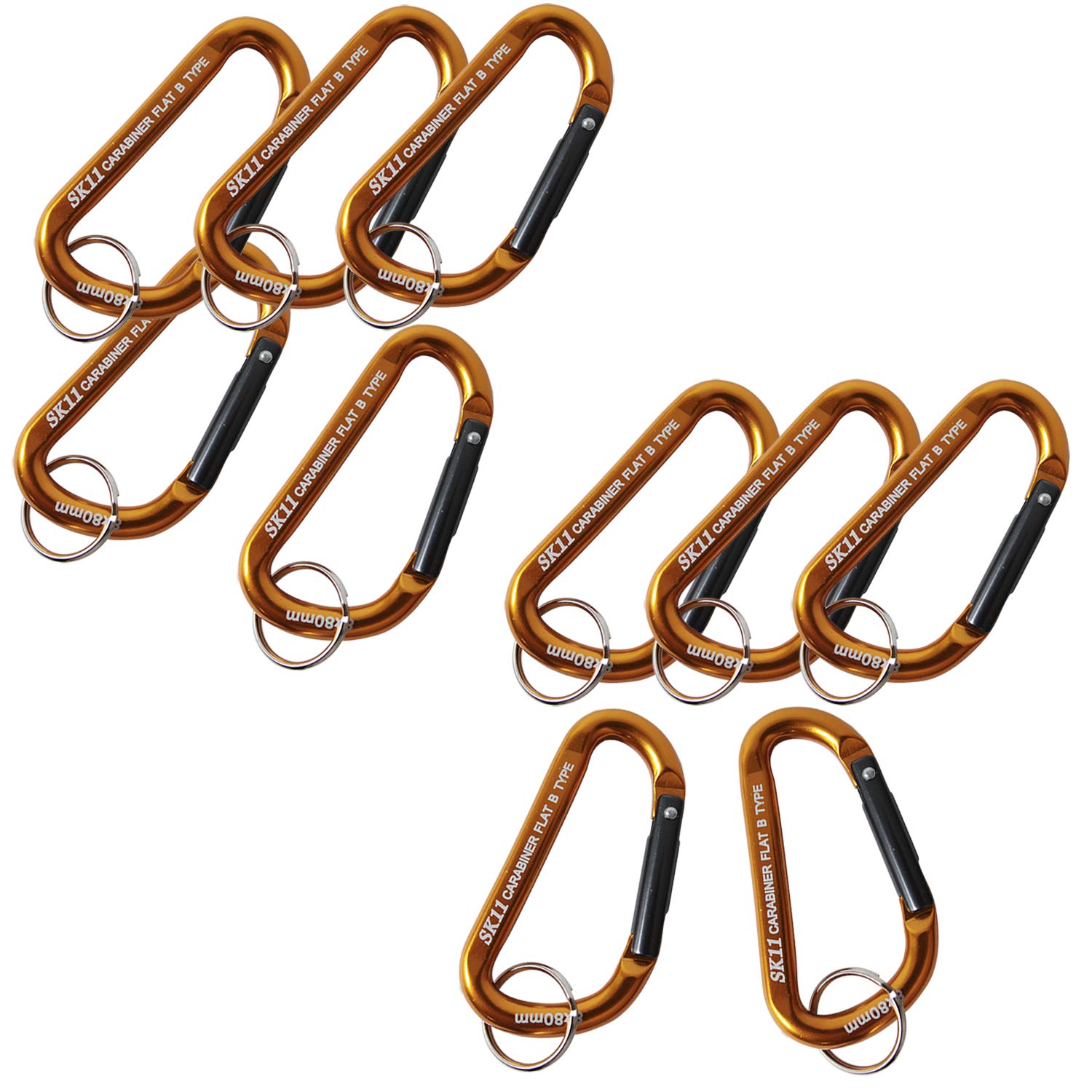 

SK11 Aluminum Carabiner B Gold 5 x 50mm of SAC-550B (Set 10)