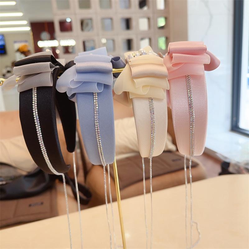 Black Pink Blue Two Big Bow Knot Hairbands Hairpin for Women Girls Hair Accessories Hair Band Ties Headbands Headdress