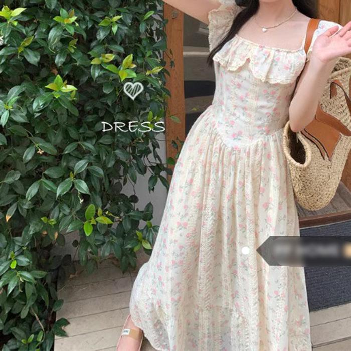 

Женское летнее платье с цветочной вышивкой, оборками, квадратным воротником и узкой талией 2XL