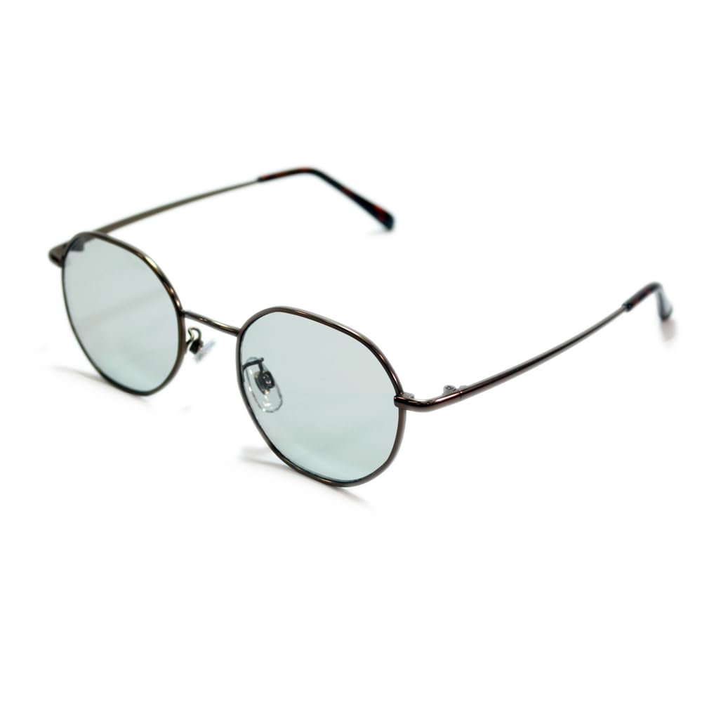 Fashion Crown Polygonal Light Colored UV 3386 [MERRY PLEASURE] Sunglasses, Glasses, Panto, Frame, Ultra-thin Frame, Boston, Round, Lenses, Protection,