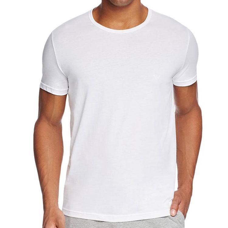 Emporio Armani Round Neck Cotton Simple Short Sleeve T-Shirt Men Tops White 110821-CC722-16510