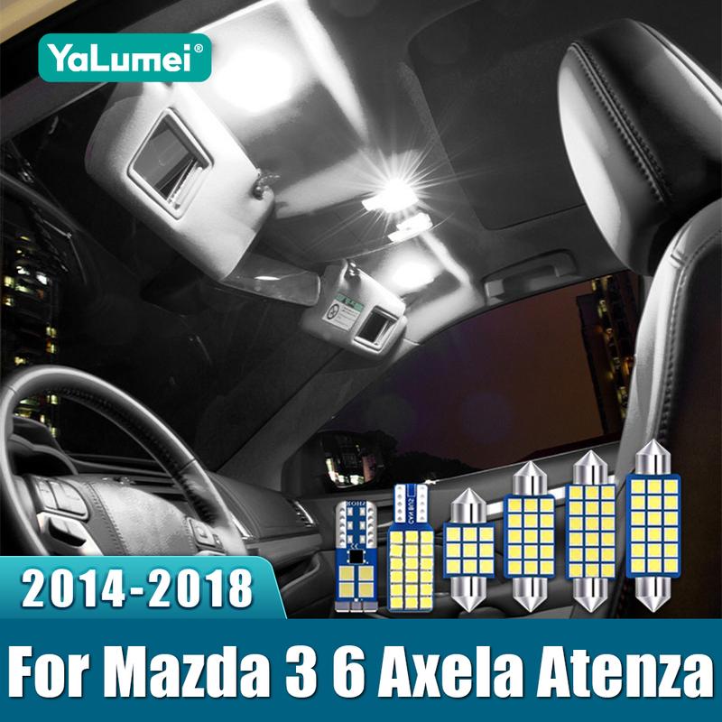 For Mazda 3 6 Axela Atenza 2014 2015 2016 2017 2018 5PCS 12V LED Bulbs Car Interior Dome Light Reading Lamps Trunk Lights