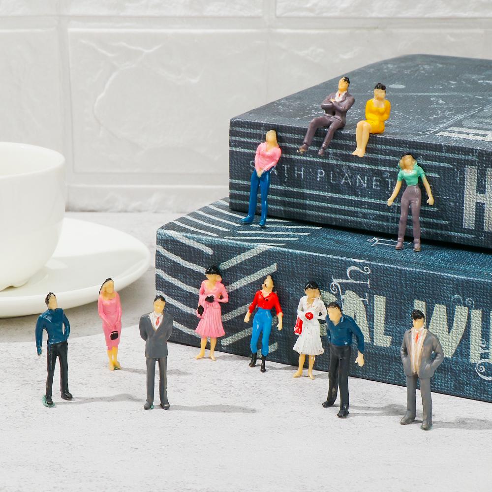 100pcs 1:100/1:150/1:75/1:50 Scale Plastic People Figures Model Building Passengers DIY Character Mixed Color Pose Kids Toys