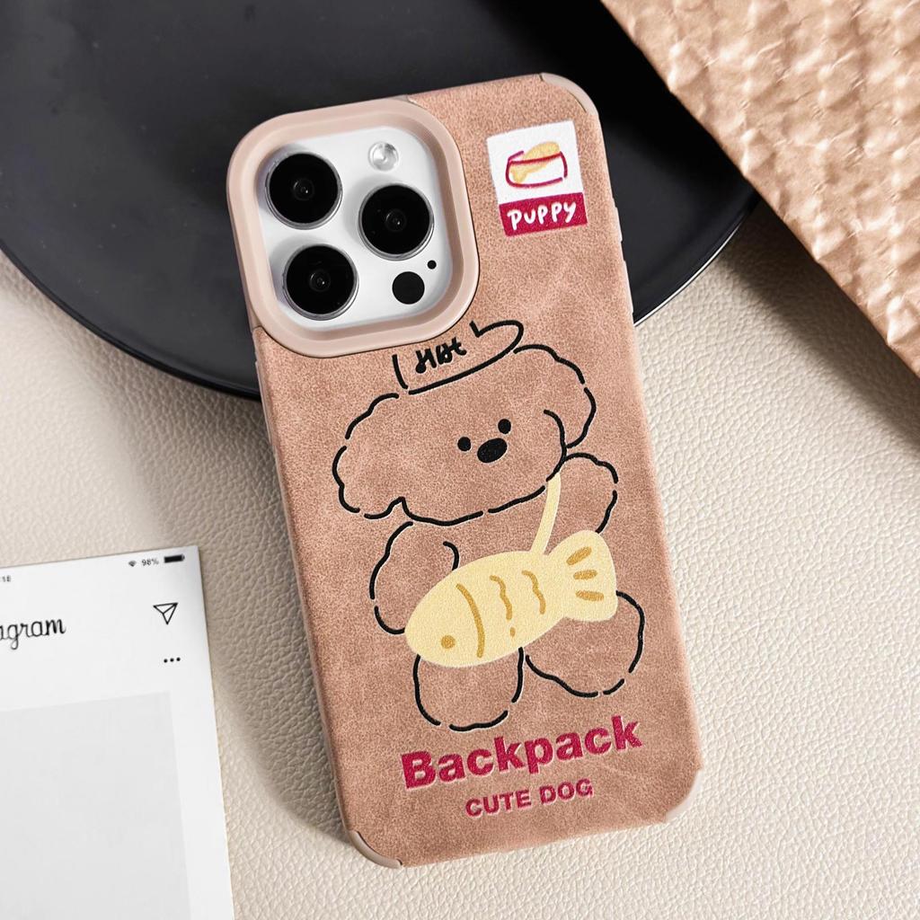 Skórzane etui Zhitai na iPhone 14/13Pro/12/15PROMAX - Kreskówkowy design kompatybilny z Apple