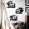 Set de 3 artă de perete cu cerb negru, urs și elan, de 14 inch, cabină rustică și decor de vânătoare Decoratiuni elegante pentru animale sălbatice