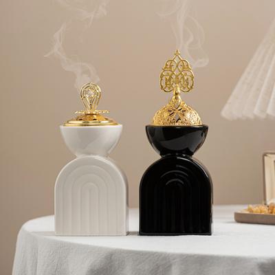 Modern Simple Black and White Arch Aromatherapy Burner Middle Eastern Arab Festival Handheld Incense Burner Home