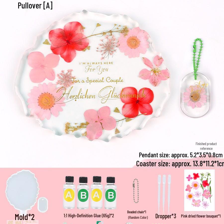 Dried Flower Silicone Keychain Mold for Handmade Pendant Crafting