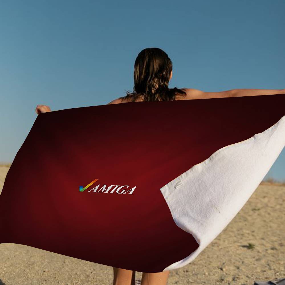 Amiga Logo Fashion Microfiber Blanket Quick Drying Beach Towels Oversized Printing Super Absorbent Pool Towel Blanket