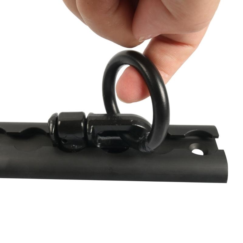 Pack Of 1 Black Aluminum Track Tie Down System With 2000LB Capacity Ratchet Straps For Cargo Transport In Vehicles
