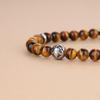 GAVU 6mm Tiger Eye Power Stone Prayer Beads Bracelet for Men, Increases Wealth and Good Fortune