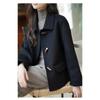 Fashionable and High-end Women's Short Woolen Coat with Horn Button and Long Sleeves, Perfect for Autumn and Winter