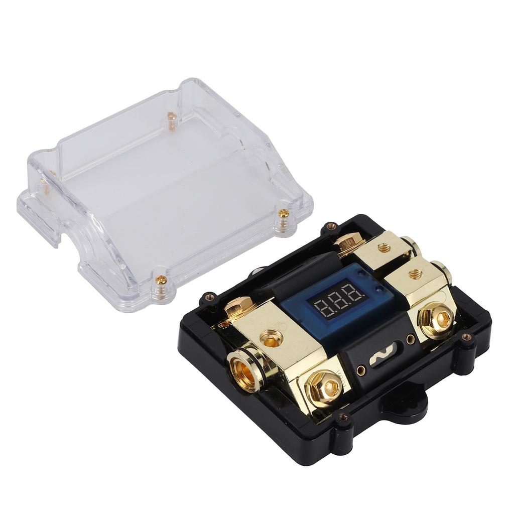 Fuse Holder Block 100A Fuses 1 In 2 Out W/LED Digital Voltage Display for Car Yacht Audio