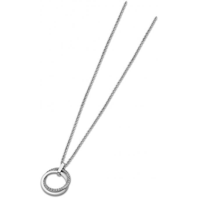 Halskjede og anheng - Lotus Style - LS1780-1-1 - Doble ringer - Krystaller - Sølv