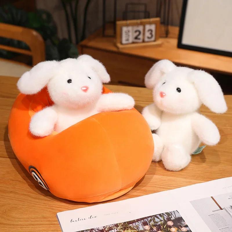Kawaii Królik I Rzodkiewka Samochód Kubuś Puchatek Wypchana Pluszowa Zabawka Poduszka Kreskówka Anime Dzieci Prezenty Świąteczne