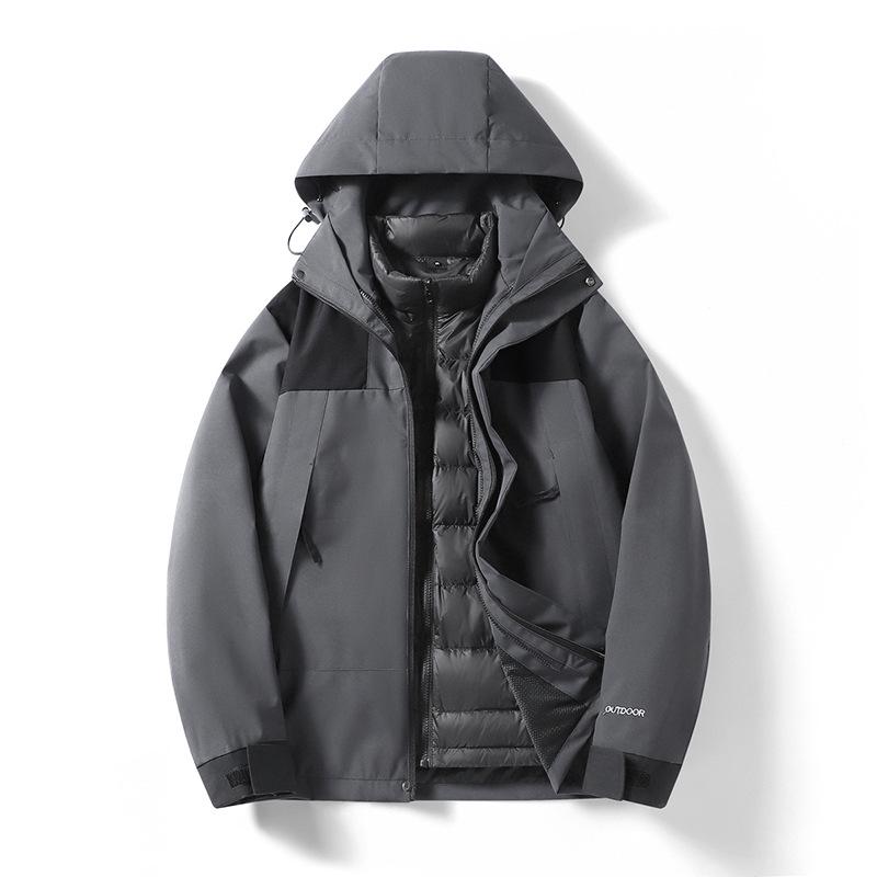 Teen Outdoor Colorblock 3-in-1 Waterproof Windbreaker with Detachable Hood