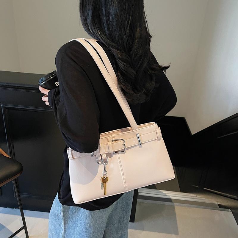Niche Designer Bag Belt Buckle Shoulder Handbag Underarm Bag Locomotive Bag 2025 New Women's Bag Tide