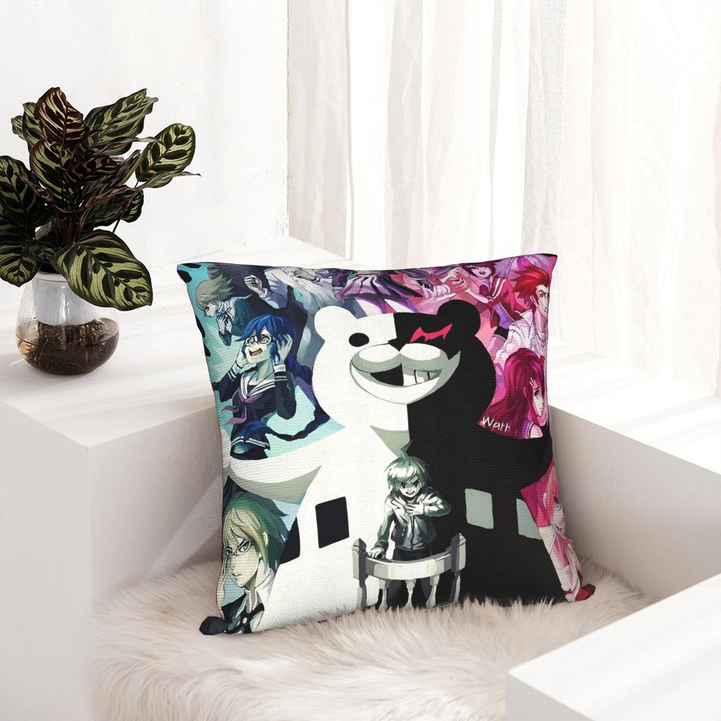 Decorative Pillowcase Danganronpa Japanese Anime Accessories Home Throw Pillow Case Cover Square Multiple Sizes