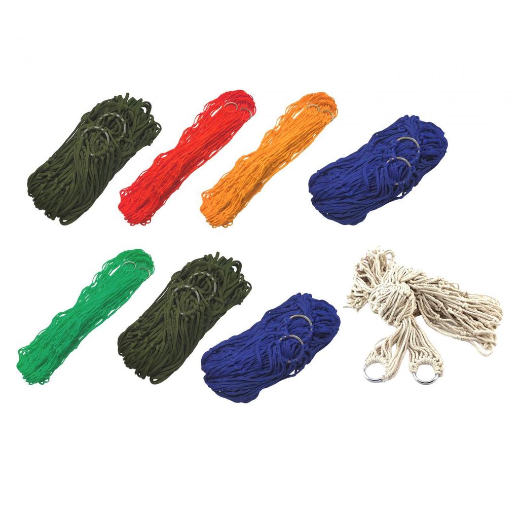 Nylon Mesh Hammock Lightweight Summer Durable Soft Multifunction Leisure Tree Hammock for Patio Beach Camping Hunting Picnic