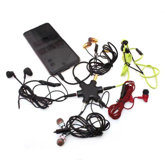 3.5mm Audio Splitter Adapter 1 Male To 5 Female Headphone Jack Distributor for Multiple Devices Audio Sharing Reverse Operation Splitter Compatible